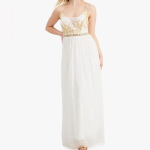 Gold and white formal dress by Emerald Sundae. New! NWT! Juniors Size 1.